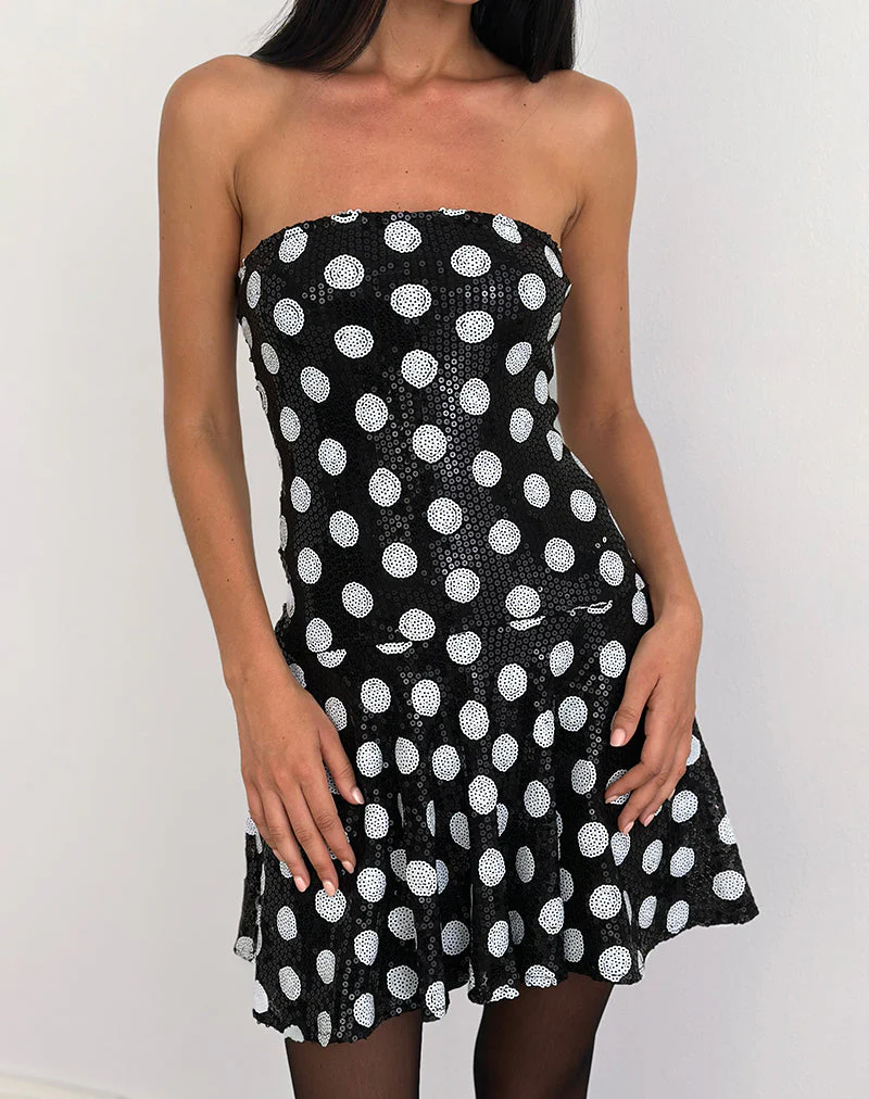 Pipo Minikleid aus Polka-Pailletten Monochrom - Image 3