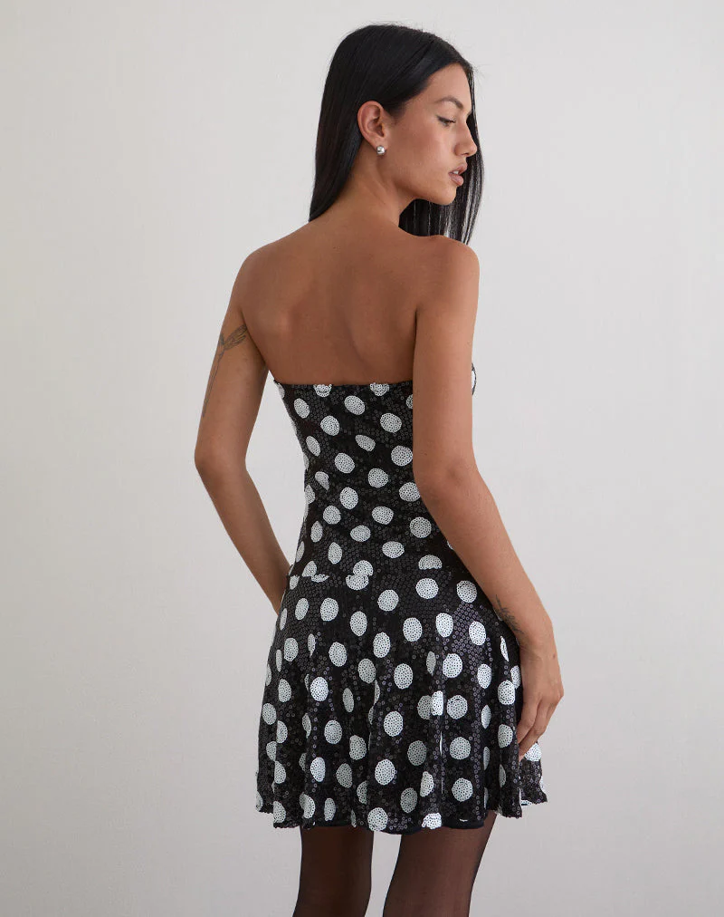 Pipo Minikleid aus Polka-Pailletten Monochrom - Image 4