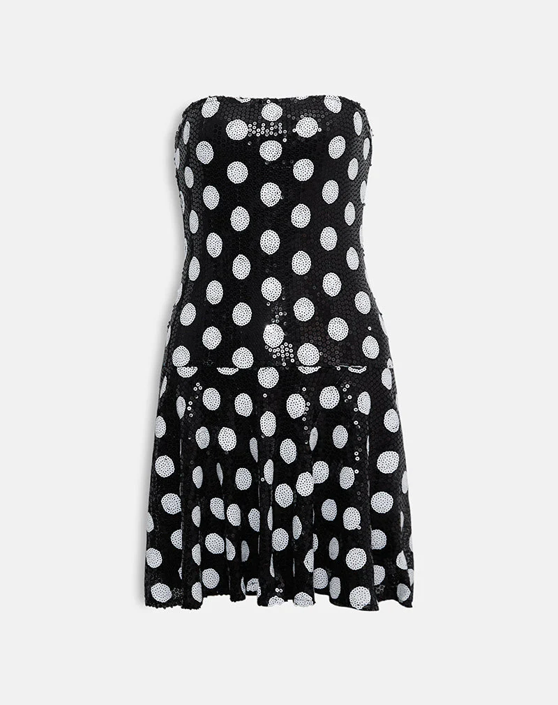Pipo Minikleid aus Polka-Pailletten Monochrom - Image 5