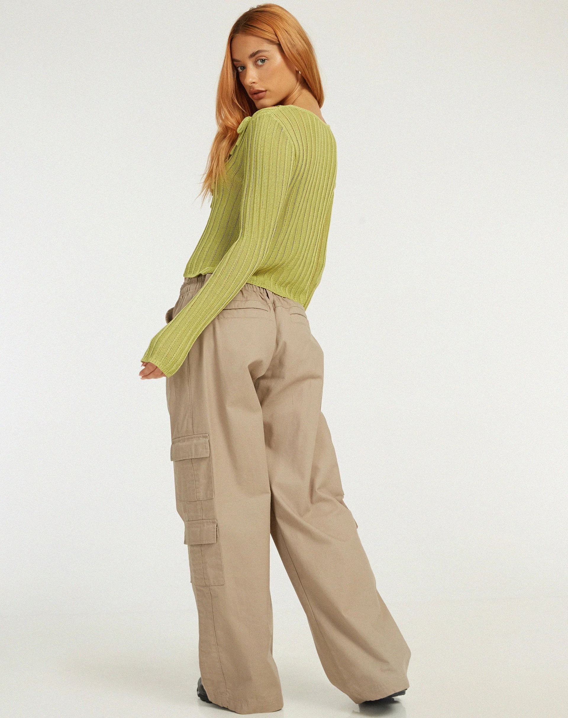 Potina Langarm Cardi in Limette - Image 4