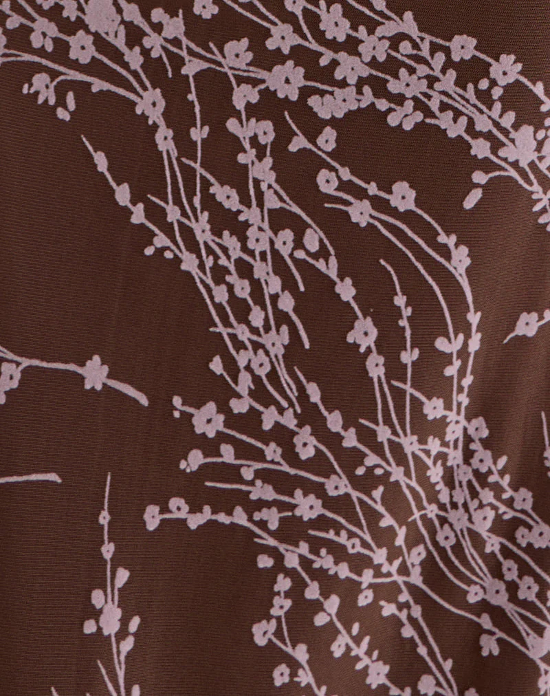 Pria Cowl Maxi Dress in Moonlit Blossom Brown - Image 6