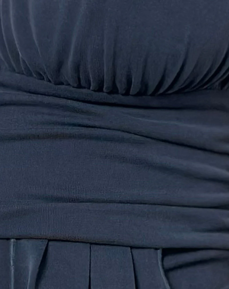 Prilla Halterneck Top in Cupro Ocean Storm - Image 6