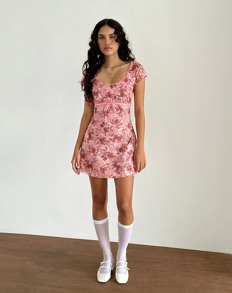 Prinsa Kleid in Rosa Spitze Floral Bloom - Image 5