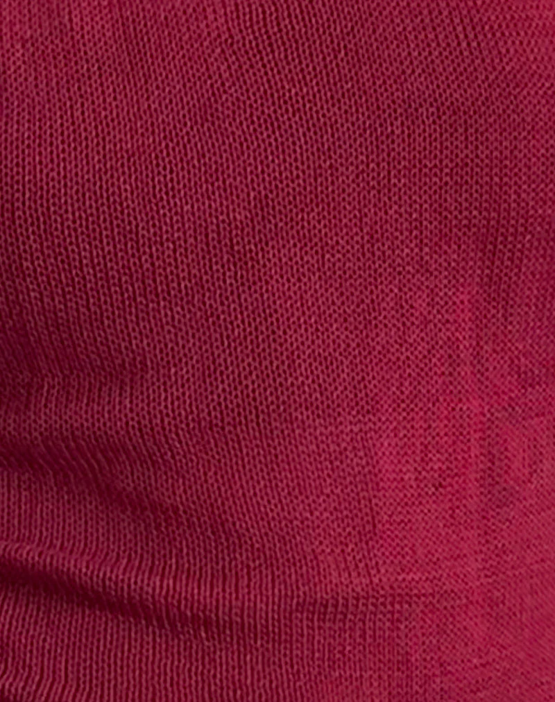 Priscilla Neckholder-Top aus transparentem Strick Rot - Image 5
