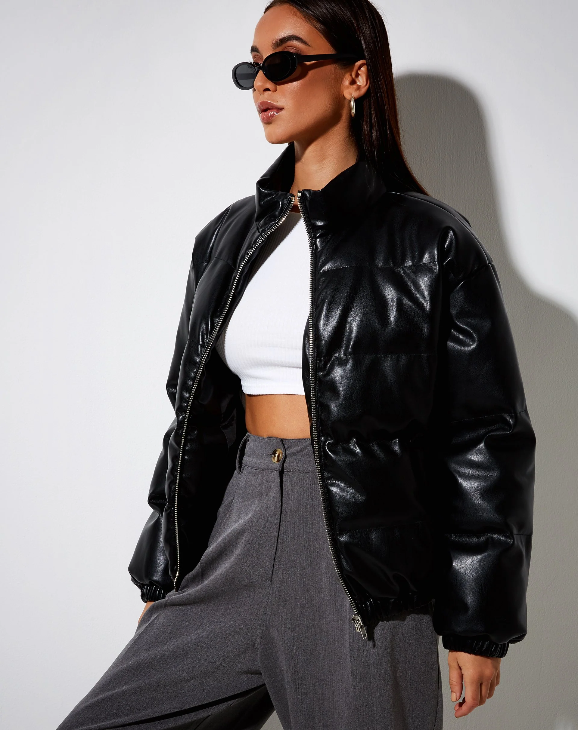 Puffa Pufferjacke aus PU Schwarz - Image 2