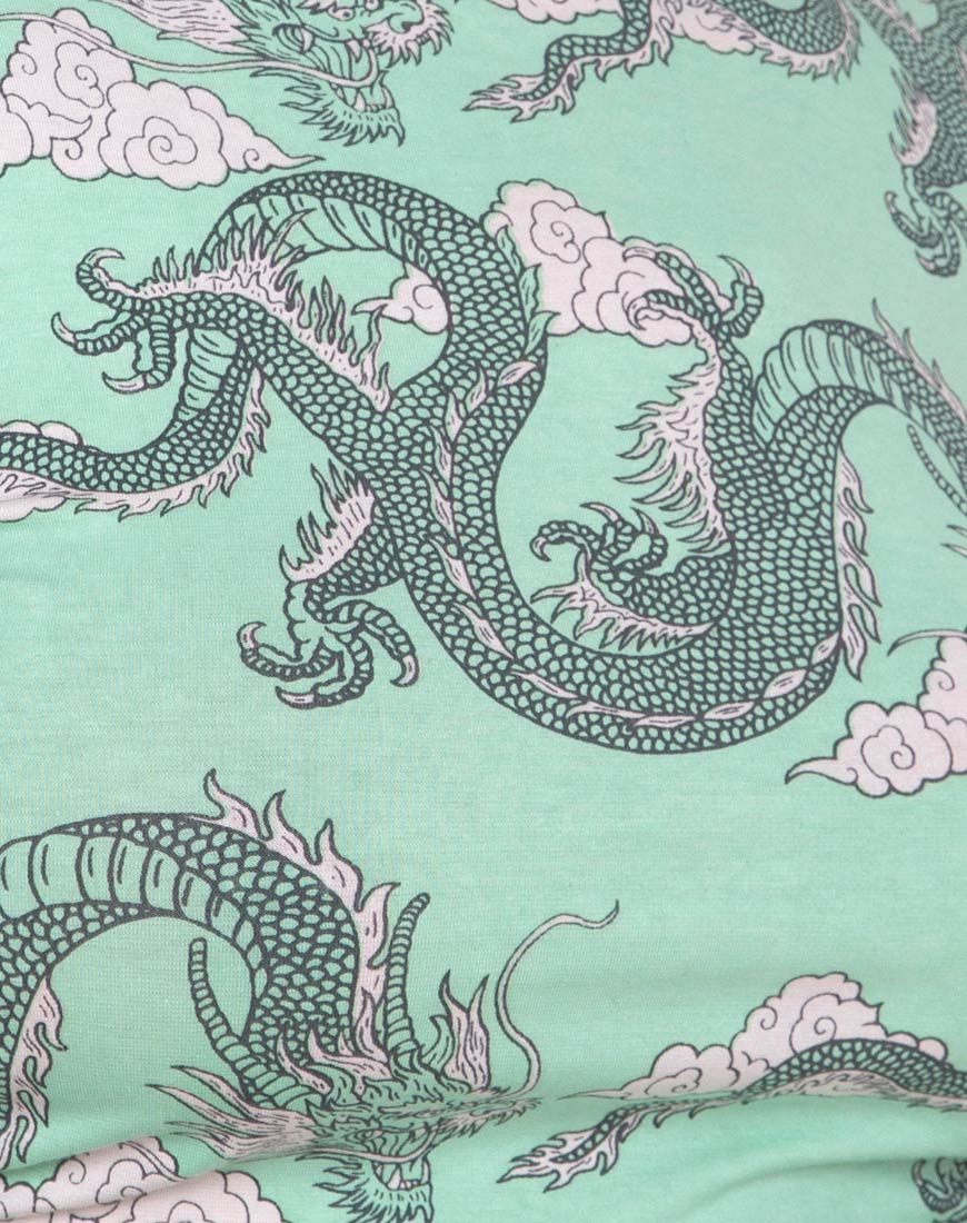 Quelia Crop Top in Chinesischer Drache Neo Mint - Image 7