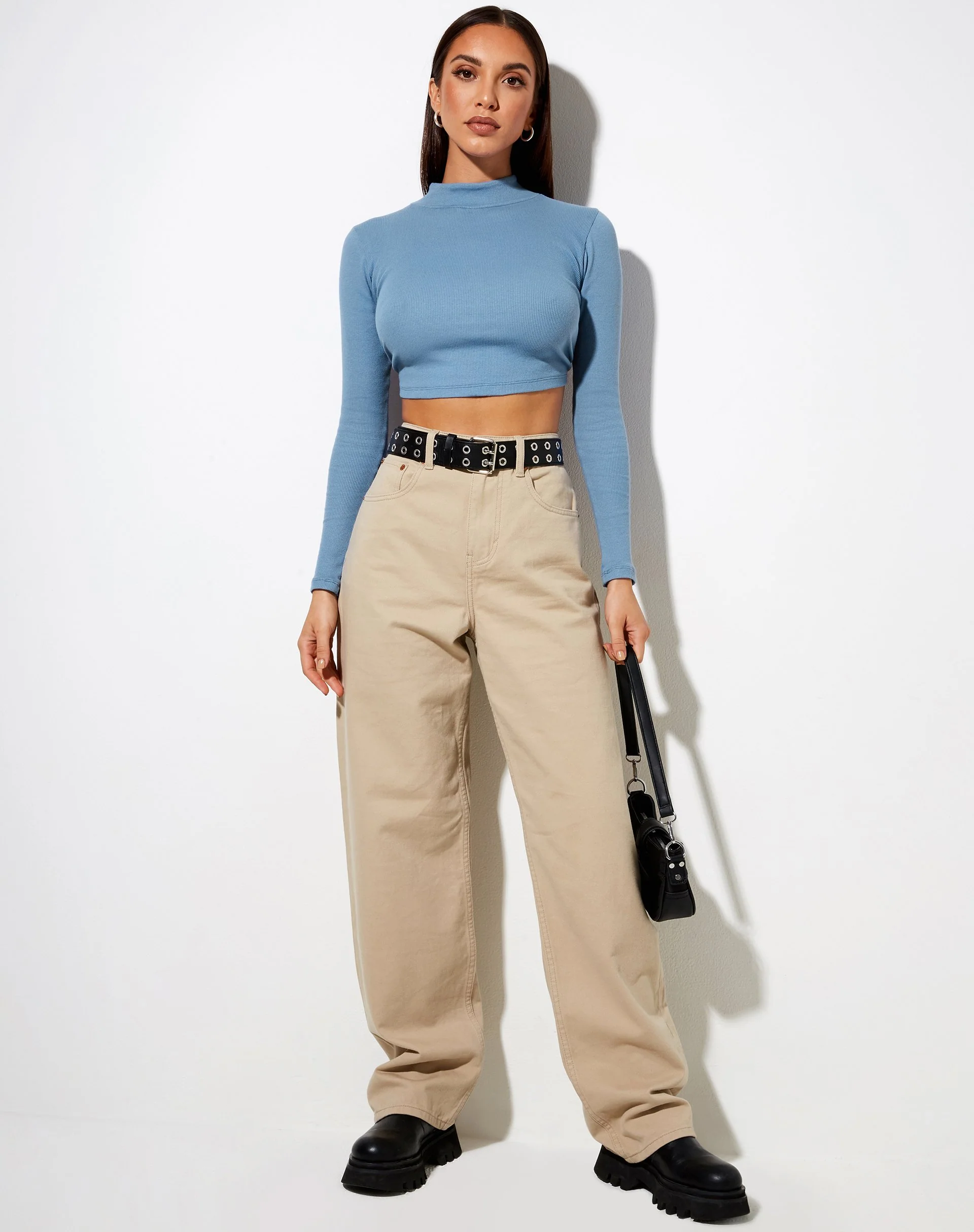 Quelia Crop Top aus Rippe Grapemist - Image 3