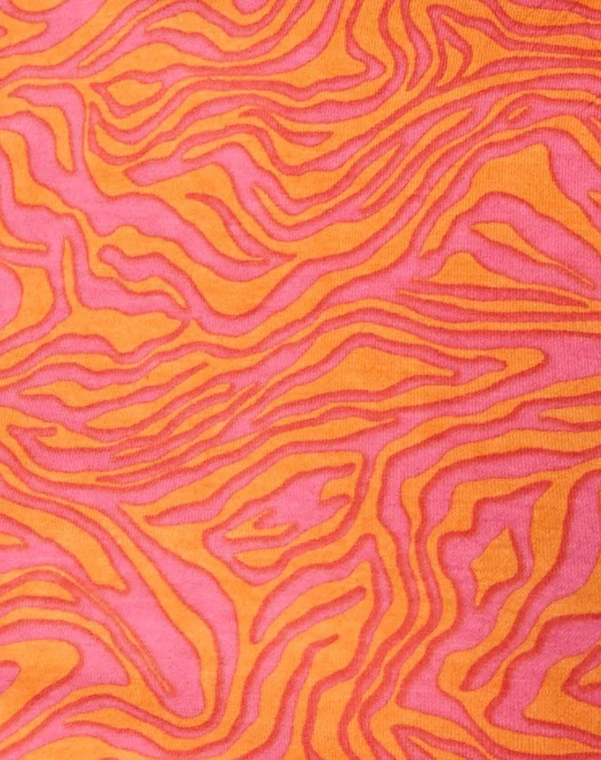 Quelia Crop Top in Trippy Waves Tangerine und Pink - Image 5