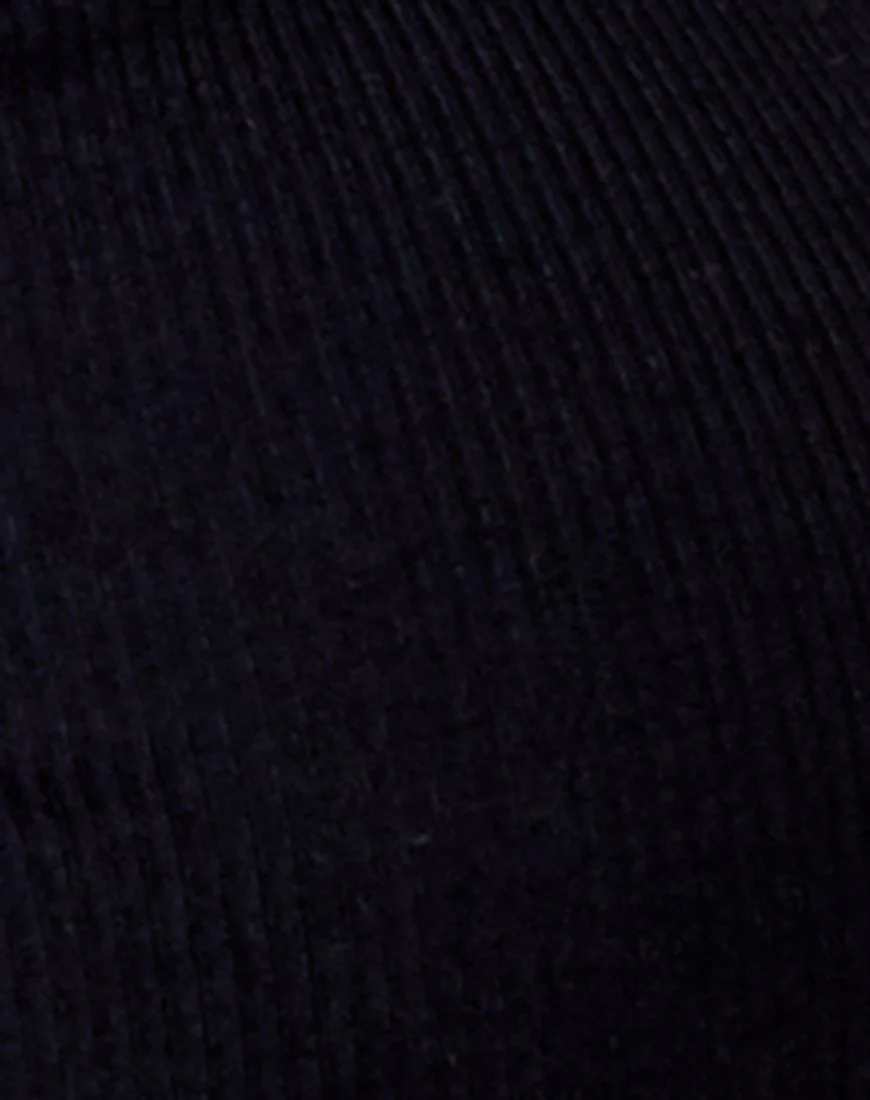 Quelin Rückenfreies Kleid aus Rippe Schwarz - Image 6