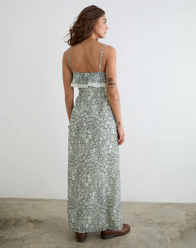 Quilla Maxi Dress in Bloom Paisley Pale Blue - Image 4