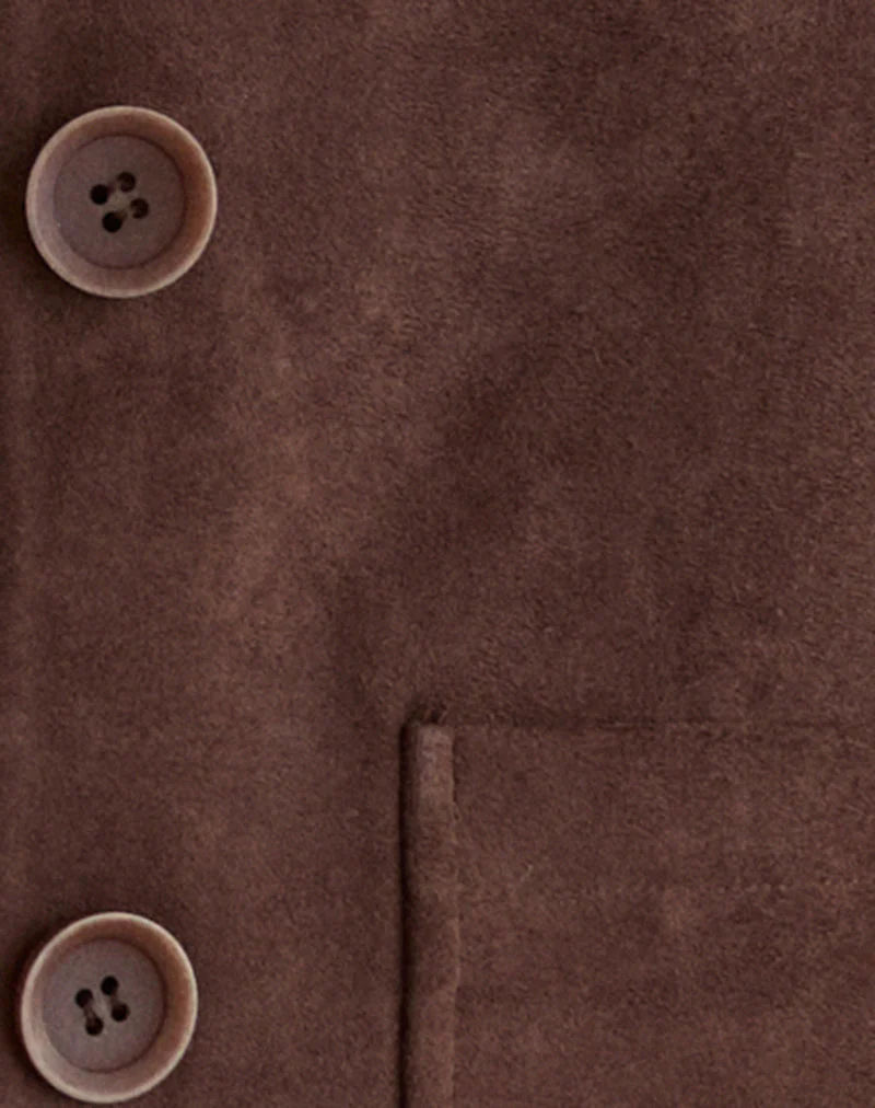 Quincy Beschnittene Jacke aus Kunstwildleder in Braun - Image 7