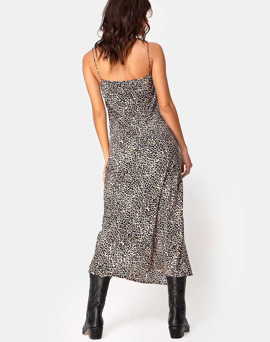 Quinty Kleid in Rar Leopard Braun - Image 4