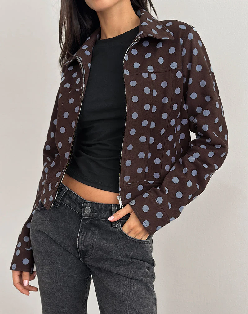 Quorra Jacke in Mono Polka Braun - Image 3