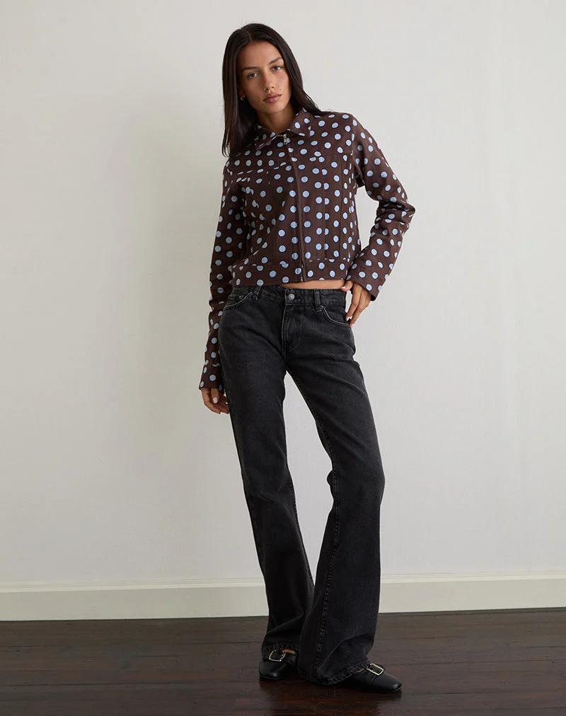 Quorra Jacke in Mono Polka Braun - Image 4