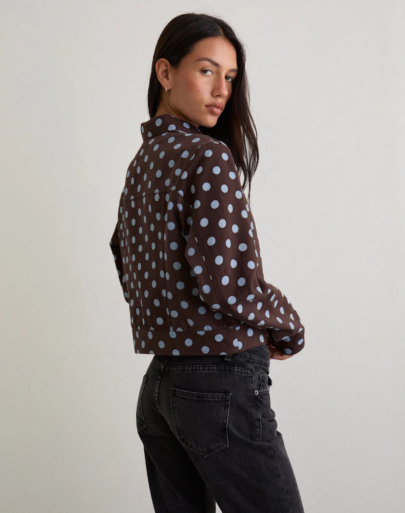 Quorra Jacke in Mono Polka Braun - Image 5