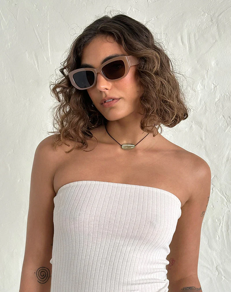 Rabori Rechteckige Sonnenbrille in Tan