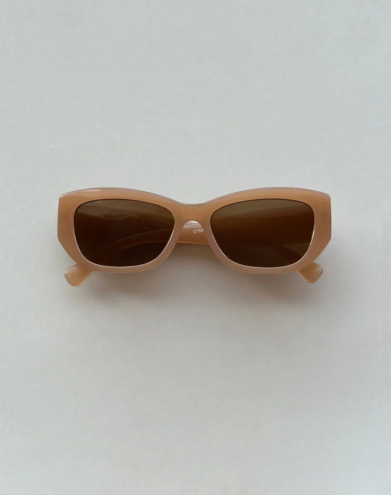 Rabori Rechteckige Sonnenbrille in Tan - Image 2