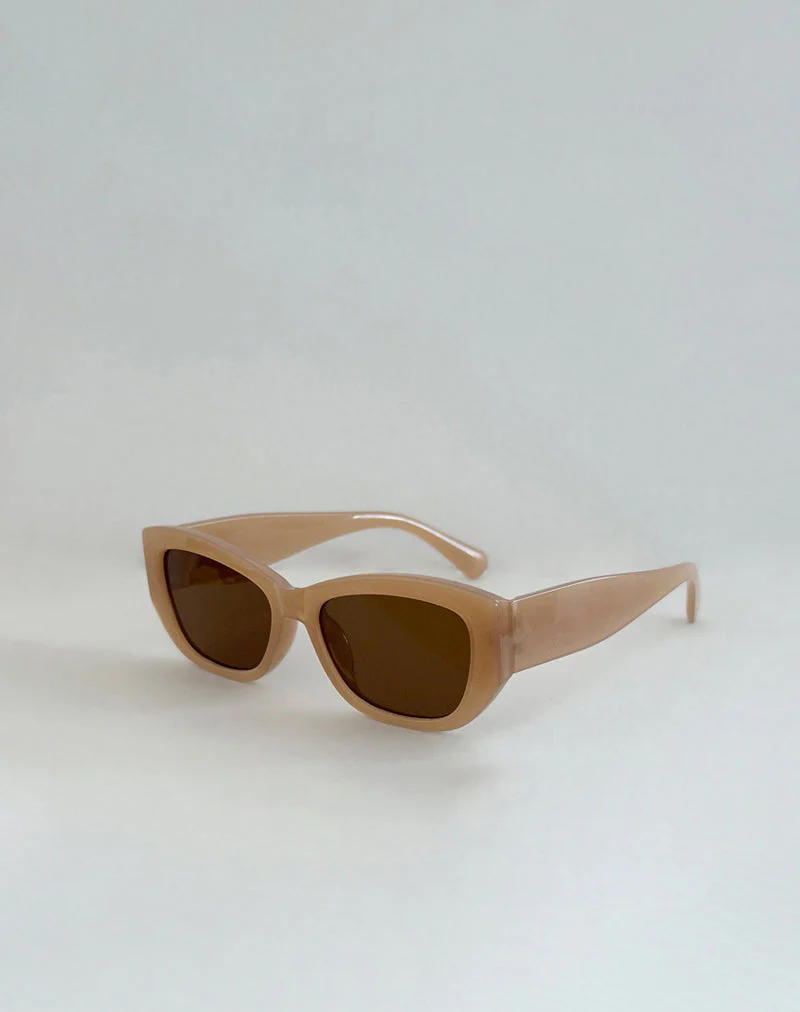 Rabori Rechteckige Sonnenbrille in Tan - Image 3