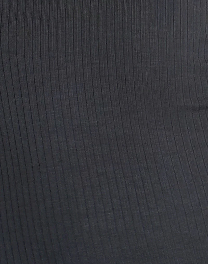 Racha Bardot Maxikleid aus dicker Rippe in Black Forest - Image 6
