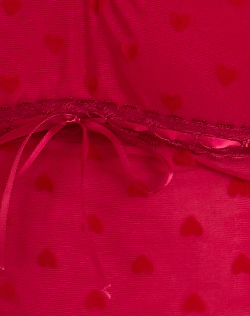 Rada Top aus rotem, beflocktem Mesh - Image 6