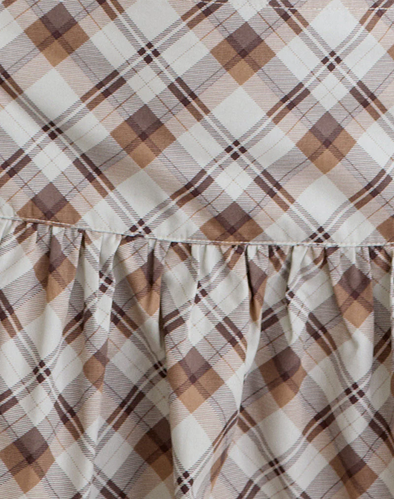 Raffita Mini Skirt in Angled Check Brown - Image 7