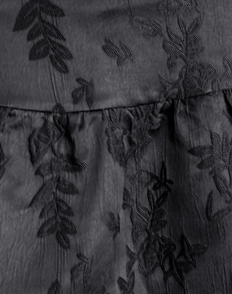 Raffita Minirock aus Satin Jacquard Schwarz - Image 6