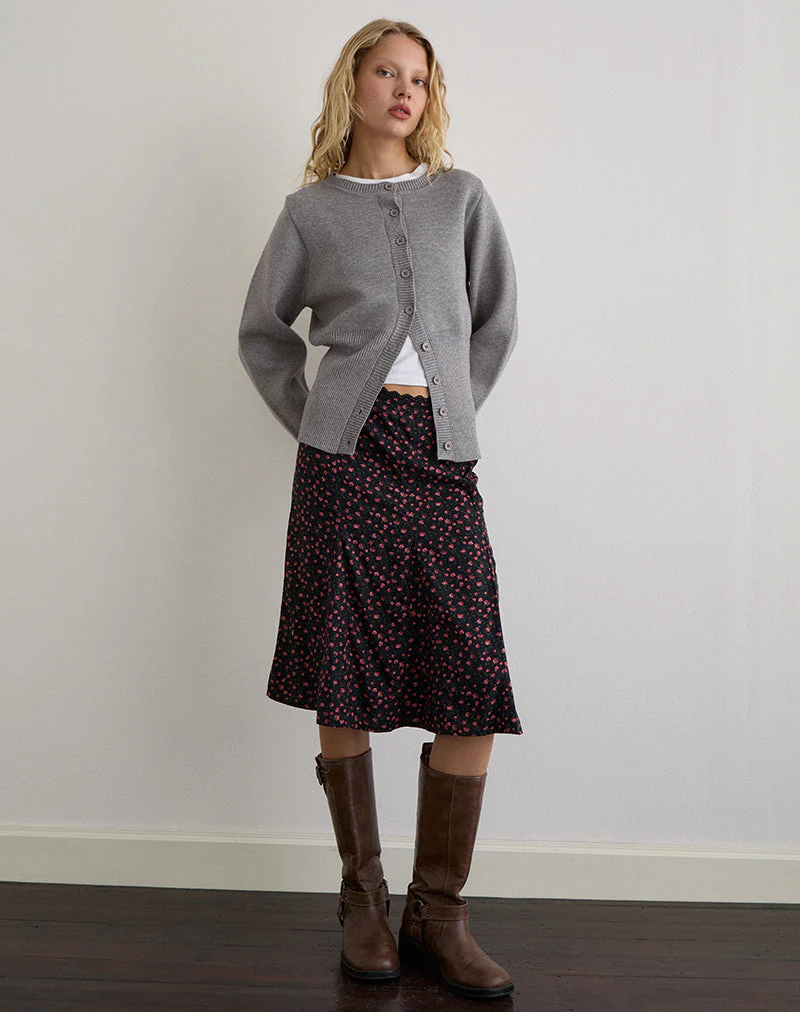 Rahyu Midirock in Dunkelrosa Rose Schwarz - Image 3