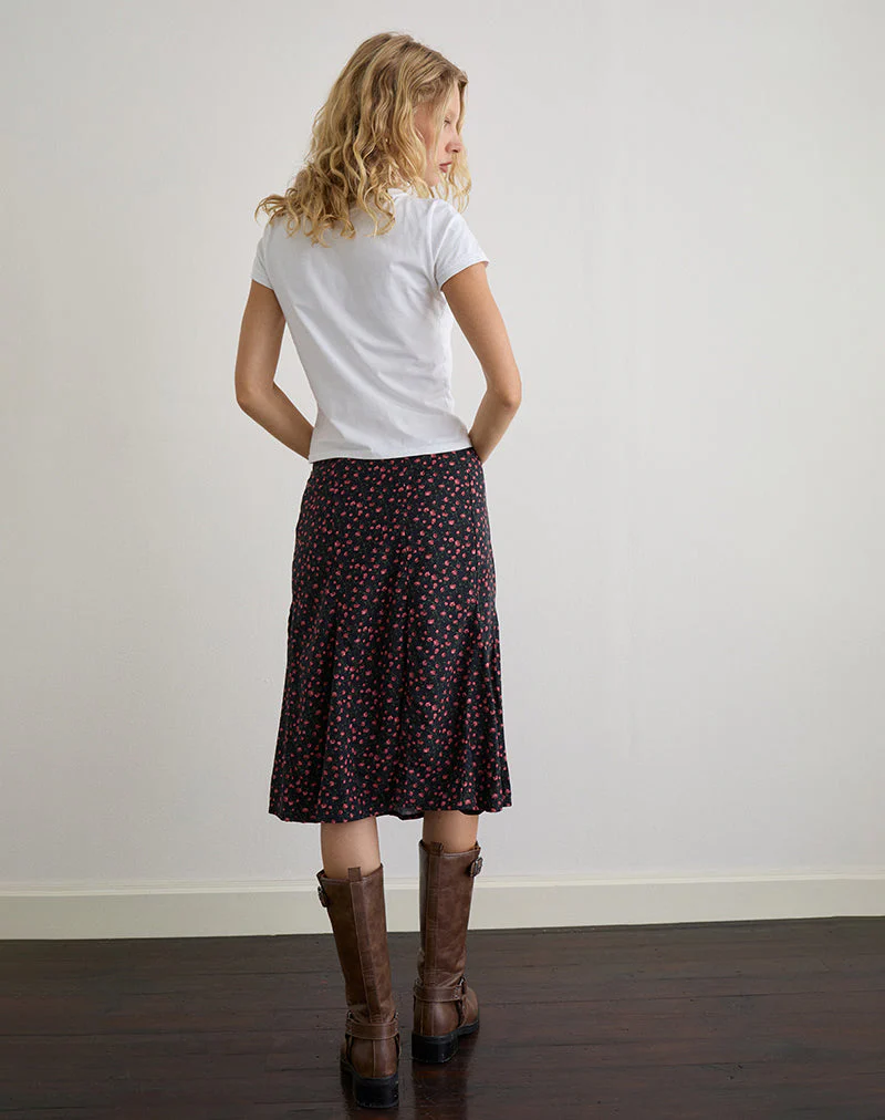 Rahyu Midirock in Dunkelrosa Rose Schwarz - Image 4
