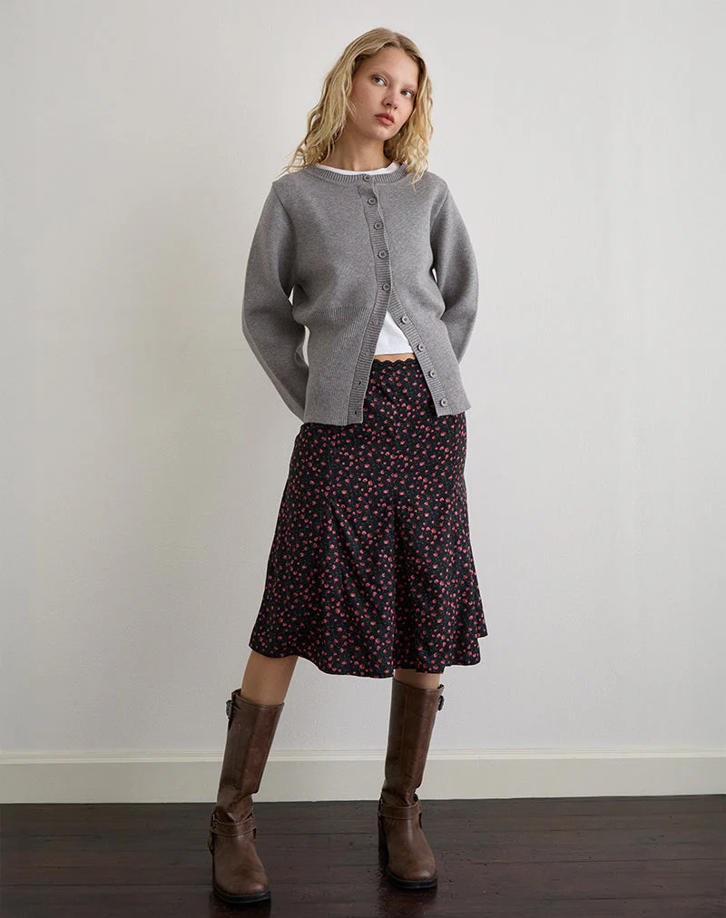 Rahyu Midirock in Dunkelrosa Rose Schwarz - Image 5