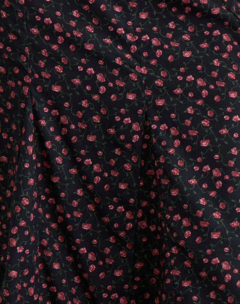Rahyu Midirock in Dunkelrosa Rose Schwarz - Image 6
