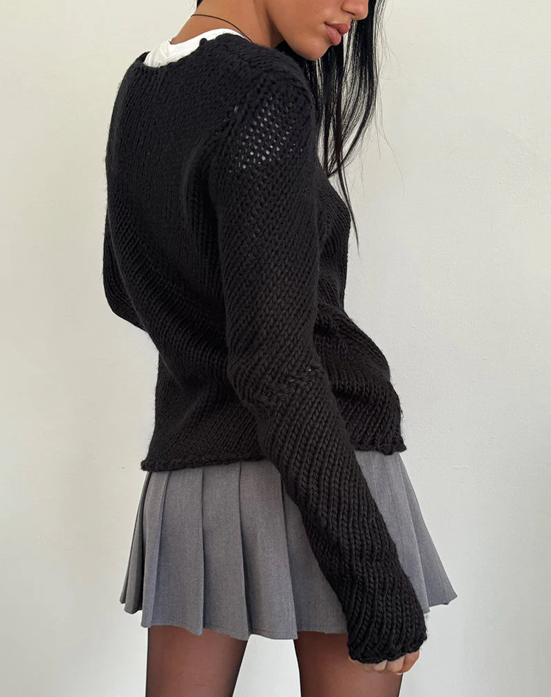 Ranvir Strickpullover in Schwarz - Image 4