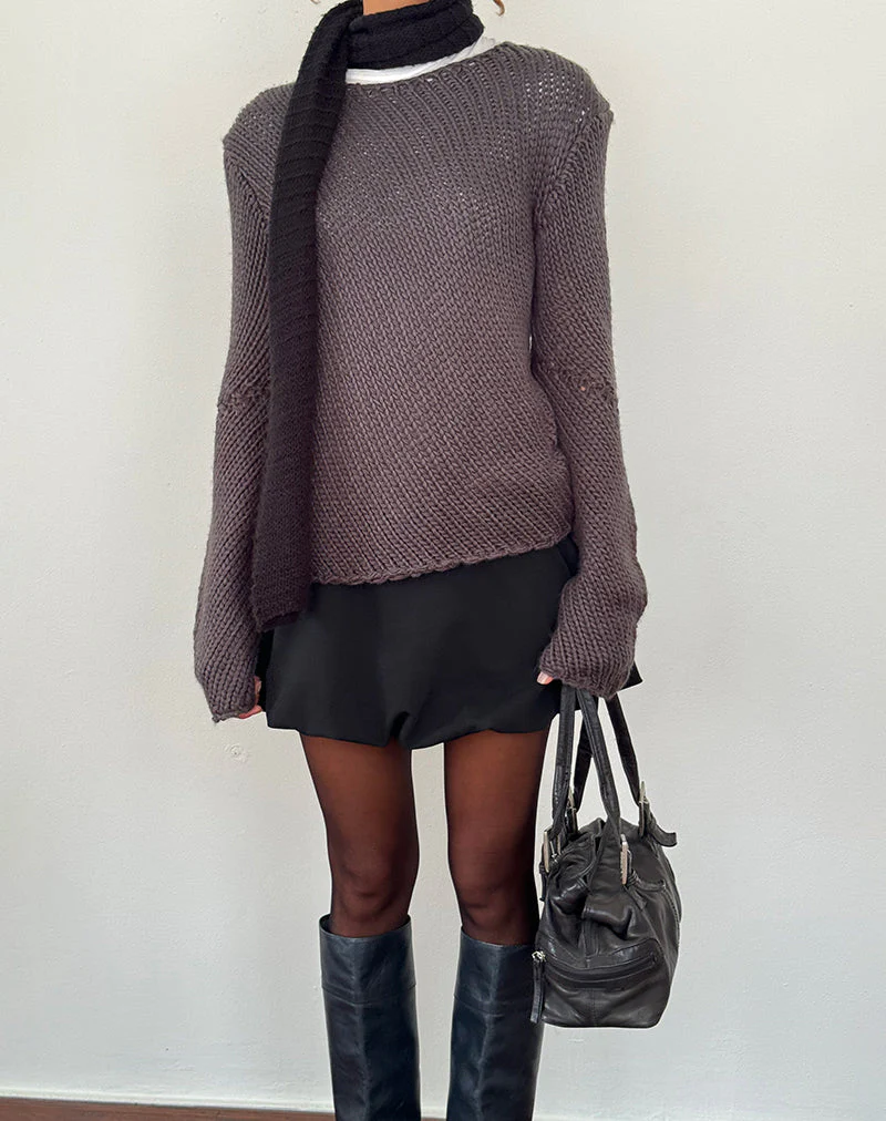 Ranvir Strickpullover in Anthrazit