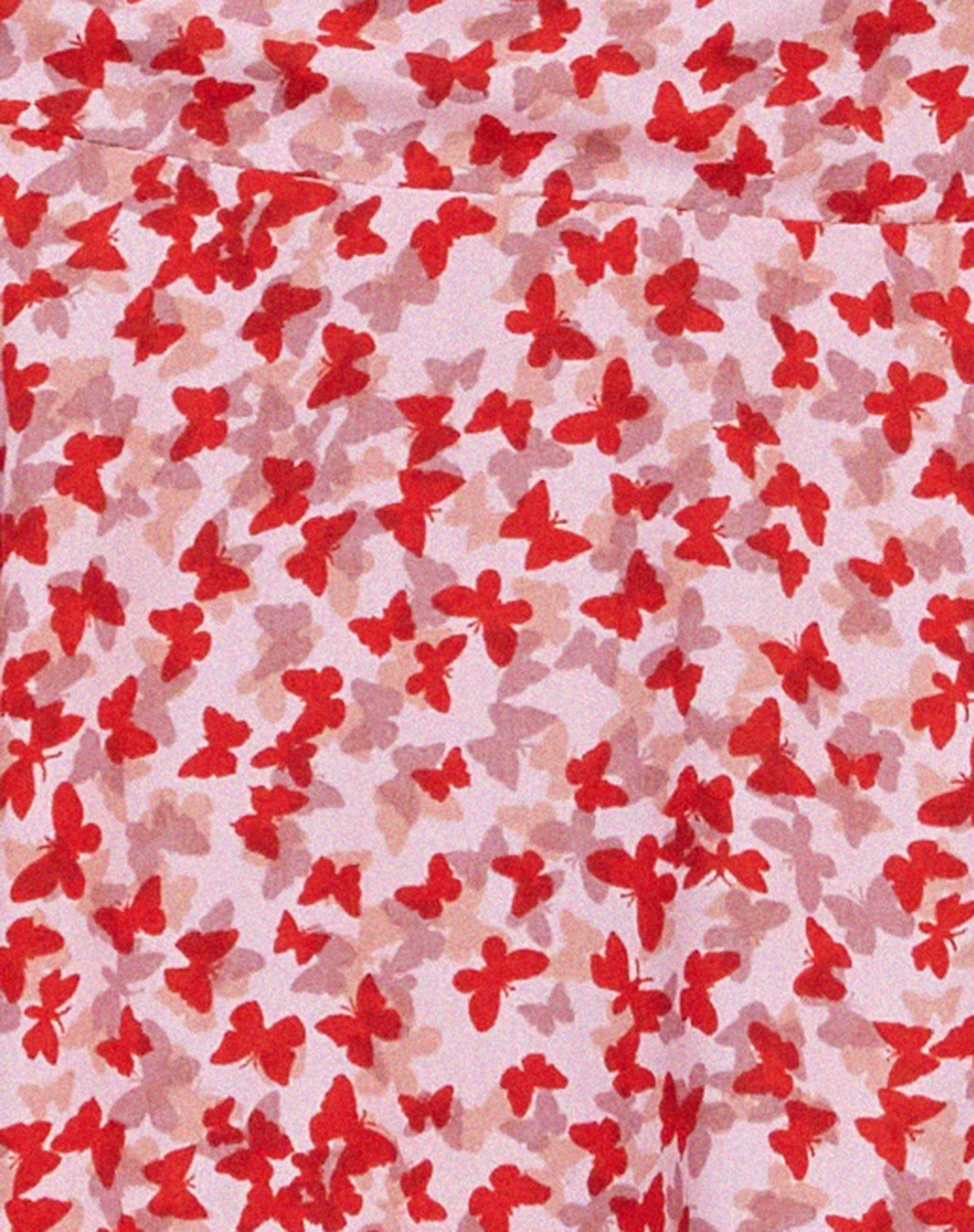 Rara Minirock in Ditsy Butterfly Pfirsich und Rot - Image 5