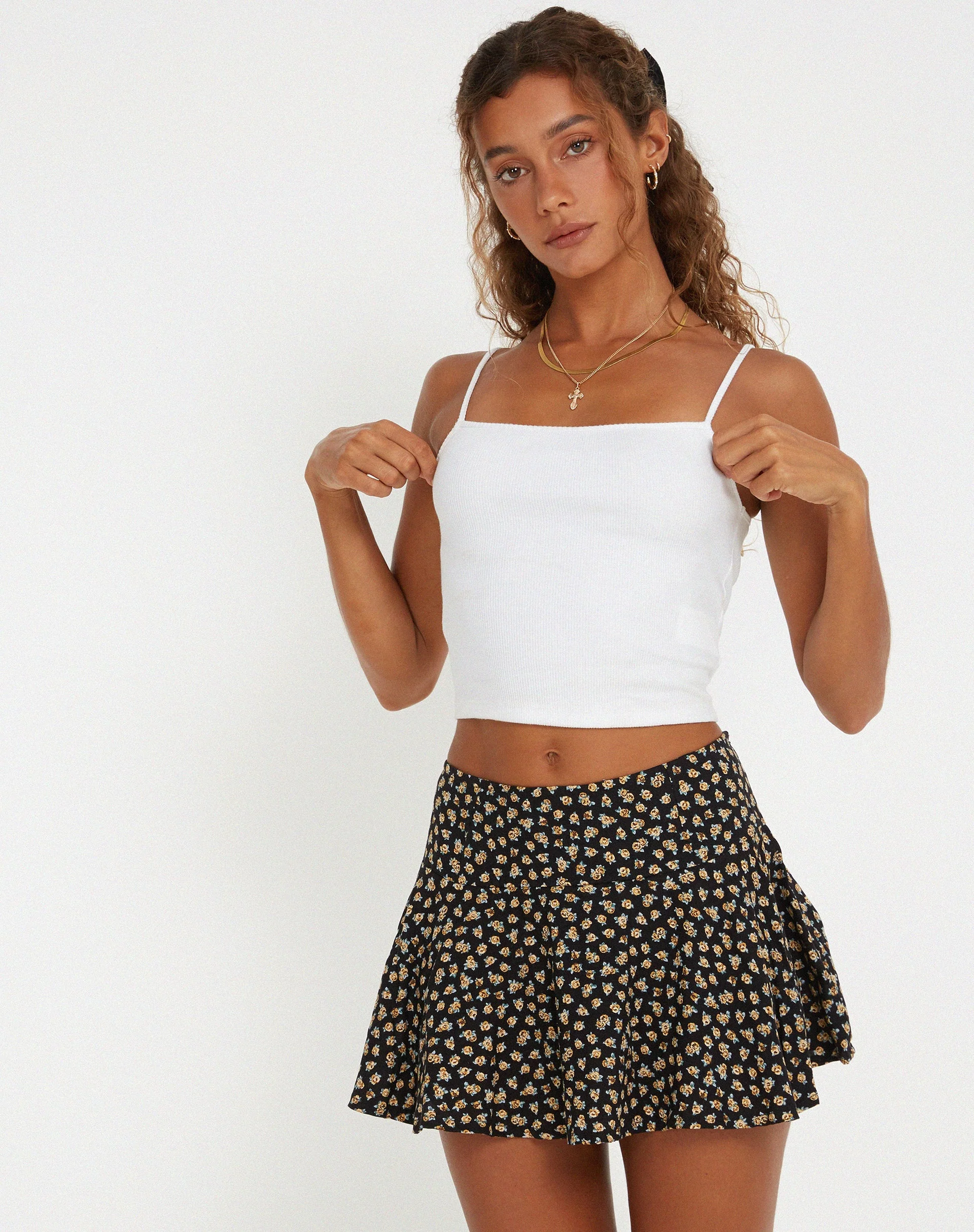 Rara Minirock in Ditsy Floral Bronze - Image 4