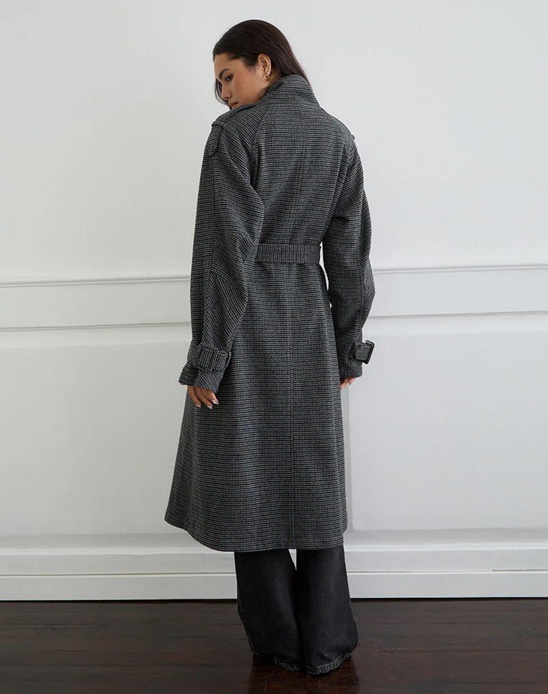Ravari Trenchcoat mit Gürtel aus kariertem Holzkohlenstoff - Image 4