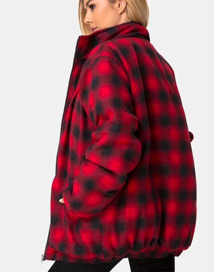 Raven Jacke in Karo Rot Schwarz - Image 2