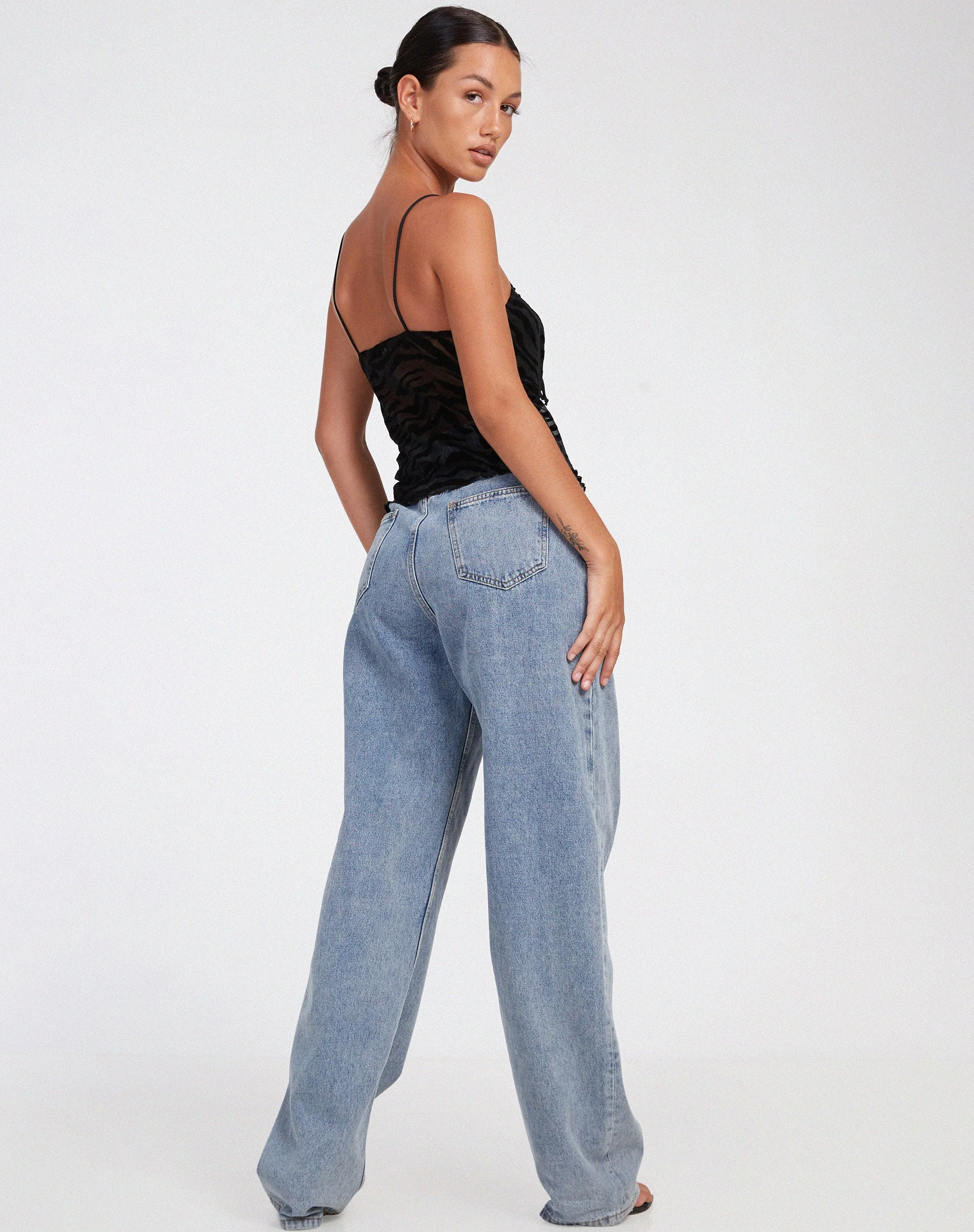 Rayu Top in Zebraflock Schwarz - Image 4