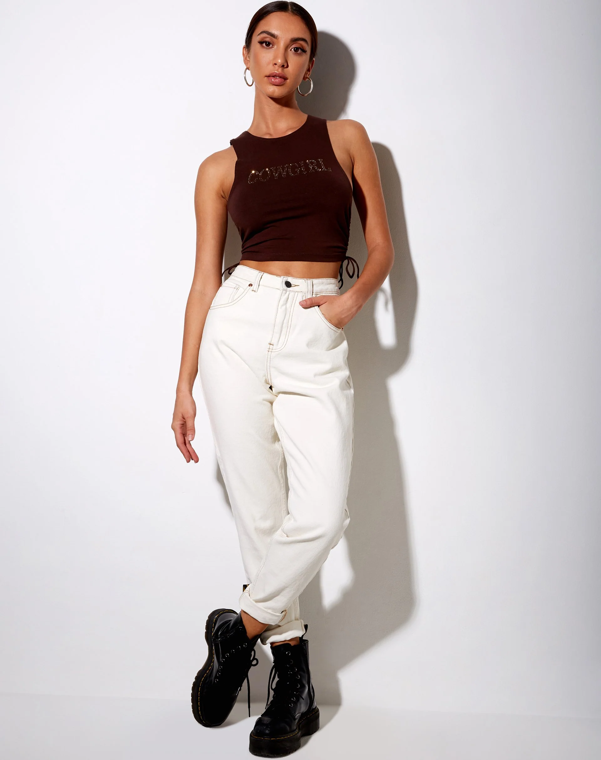 Raze Vest Top in Braun 'Cowgirl' Hotfix - Image 6