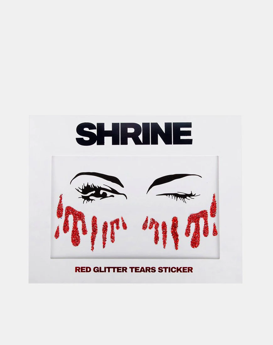 Red Blood Glitter Tear Aufkleber von Gypsy Shrine