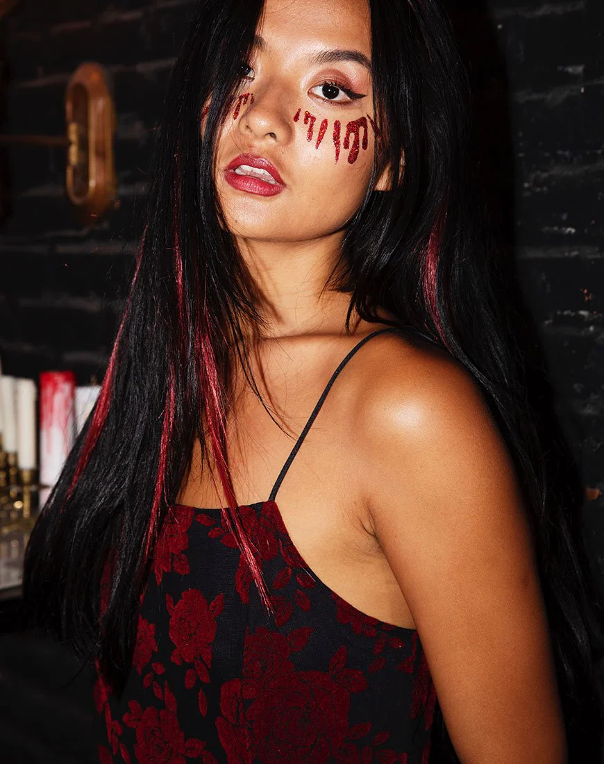 Red Blood Glitter Tear Aufkleber von Gypsy Shrine - Image 3