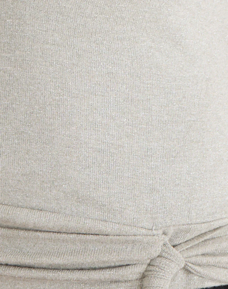 Regina Top in Shimmer Knit Light Grey - Image 6
