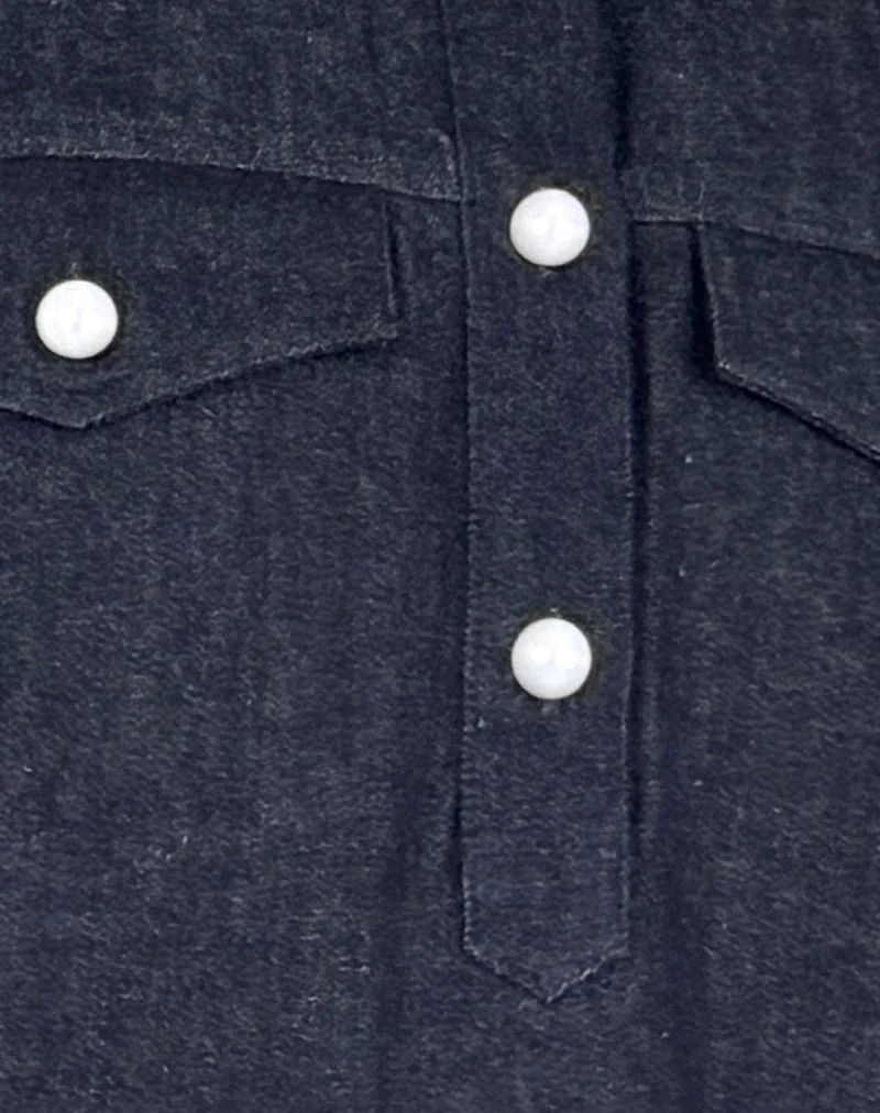 Reiga Smock Minikleid aus Denim Indigo - Image 5