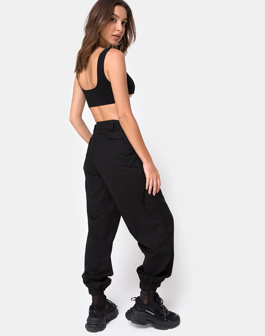 Reka Crop Top in Schwarz mit silberner Schnalle - Image 5