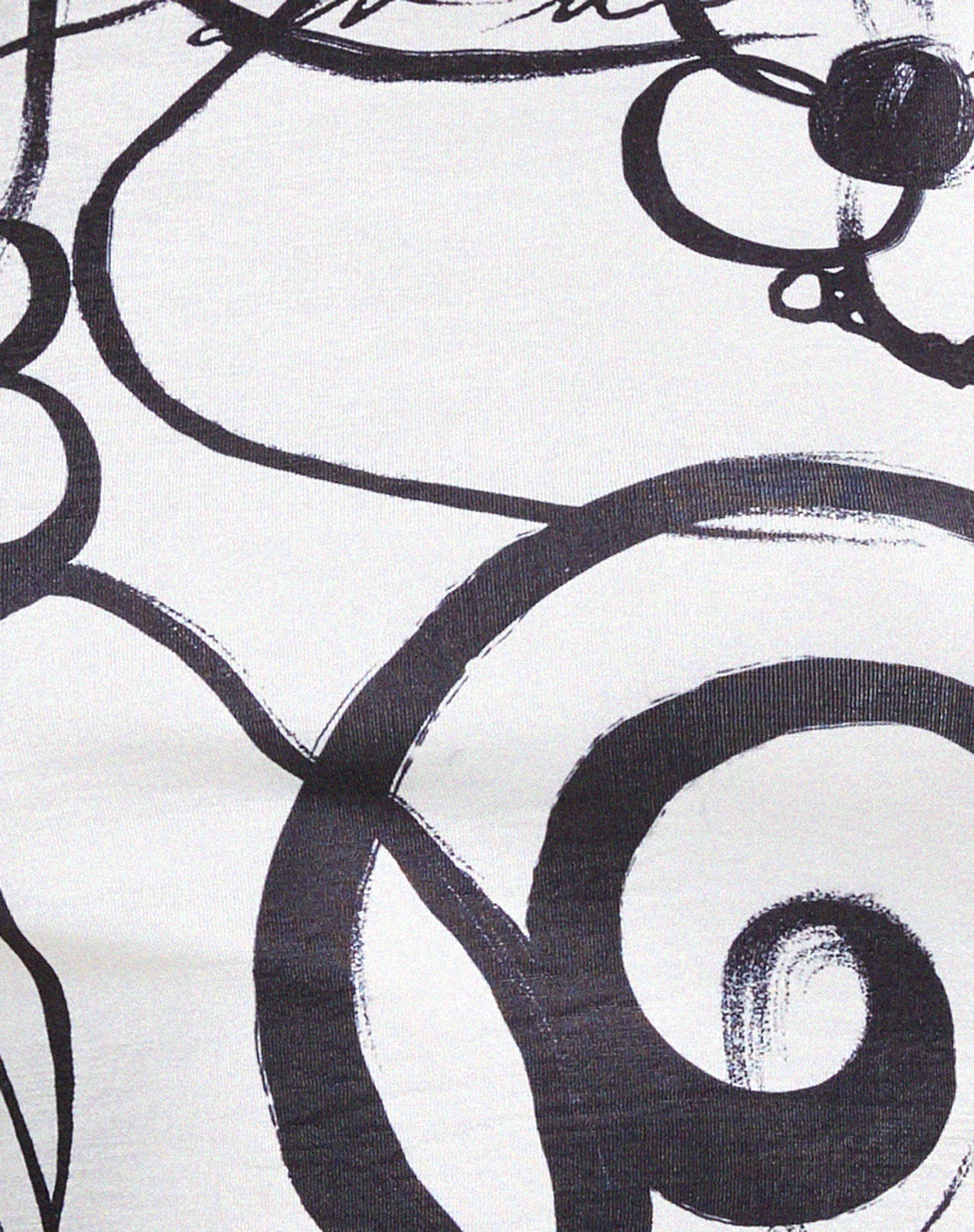 Rembulan Asymmetrisches Top in Mono Doodle Schwarz und Weiß - Image 6