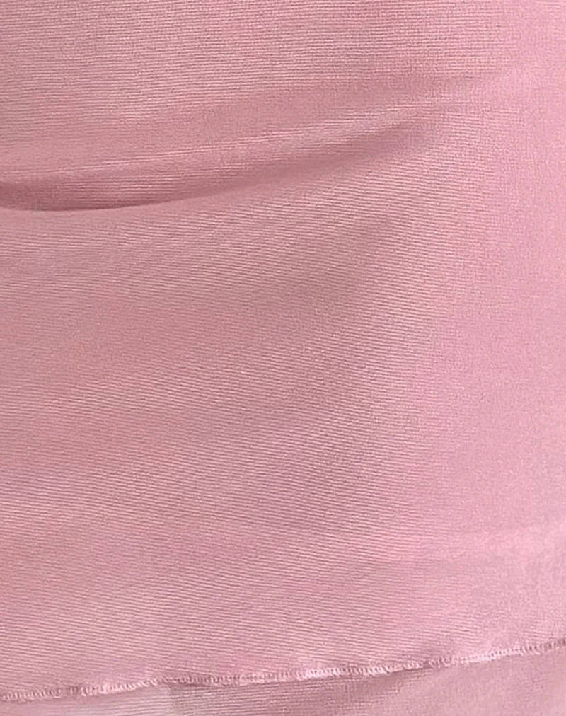Renata Asymmetrisches Minikleid aus Mesh in Babyrosa - Image 5
