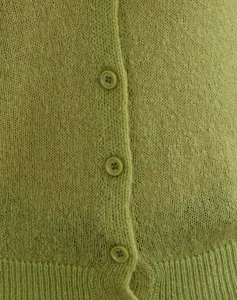 Renisa Strickjacke aus transparentem Strick Grün - Image 6