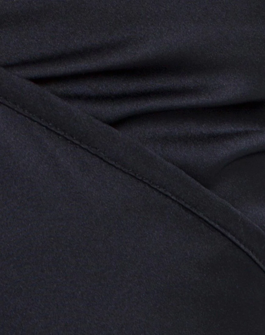 Renta Cold Shoulder Top aus Satin Schwarz - Image 5