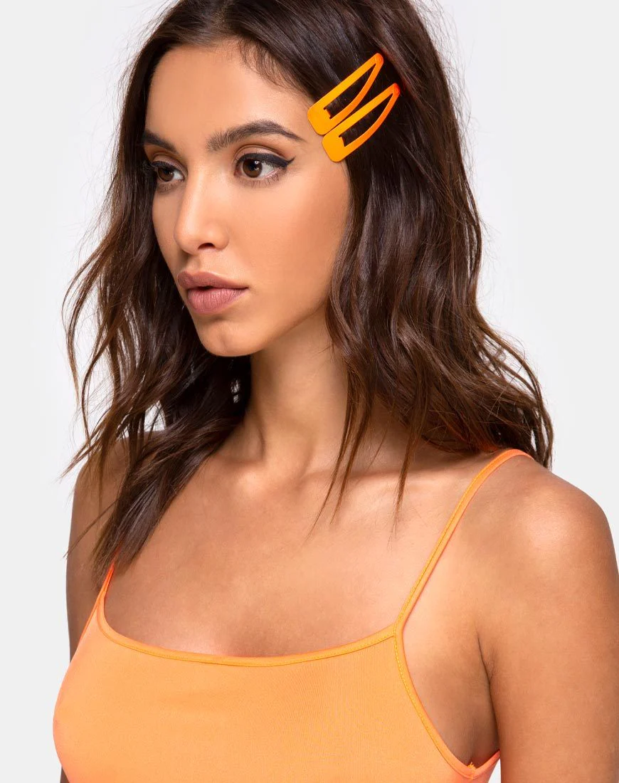 Neon-Haarspangen-Set in Orange - Image 3