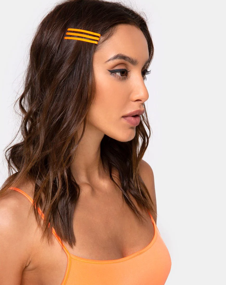 Neon-Haarspangen-Set in Orange - Image 4