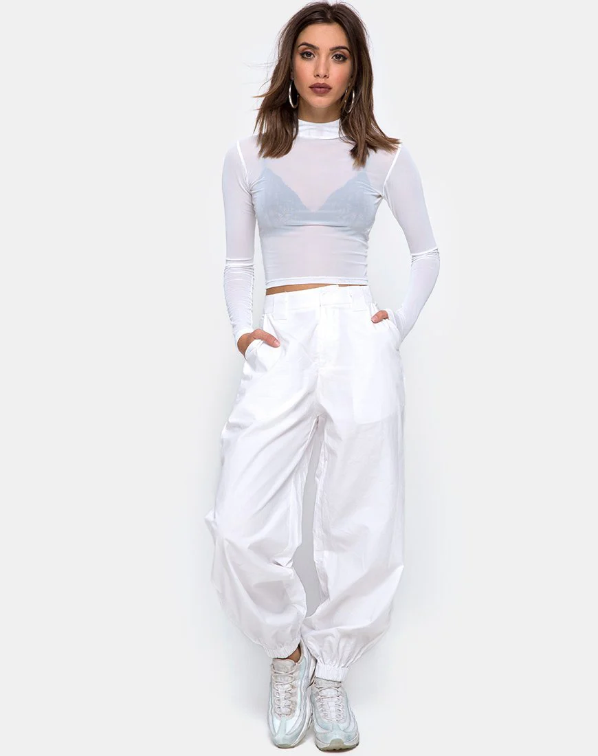 Rhala Crop Top aus weißem Netz - Image 4